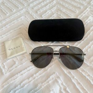 Gucci 61mm Polarized Aviator Sunglasses
